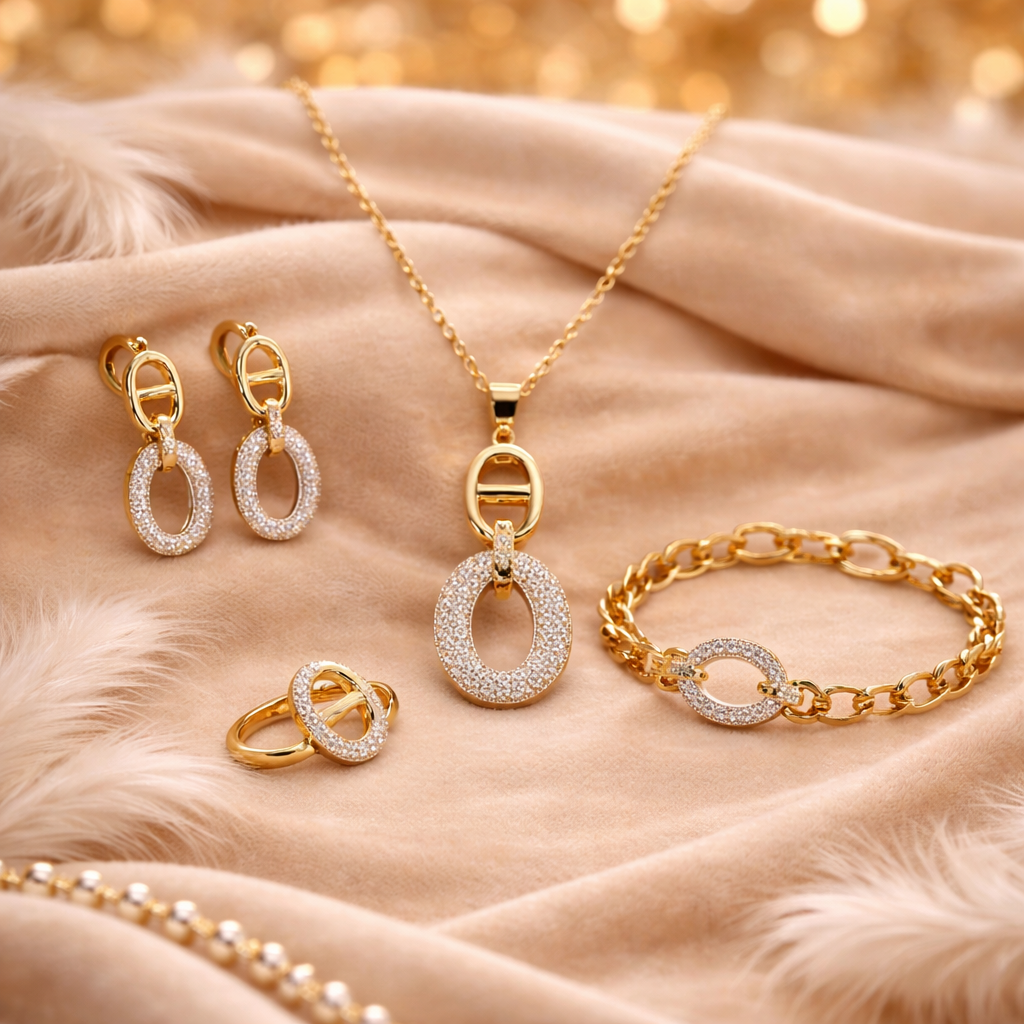 Élégance Ovale – Collier & Bijoux Assortis