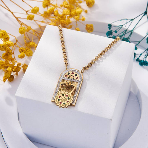 Collier Porte-Bonheur Main de Fatma Rotative en Acier Inoxydable ✨